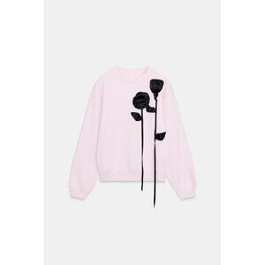 ZARA CONTRAST FLOWER SWEATSHIRT